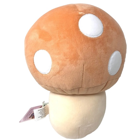 Orange Mushroom Soft Plush Toy Smiling Face Plant Vegetable Plushie 9 inch. - Picture 3 of 4